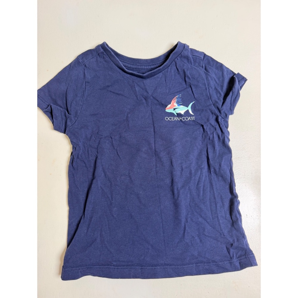 Ocean + Coast T-Shirt Kids 2T Navy Blue Excellent Offshore Excursion Graphic